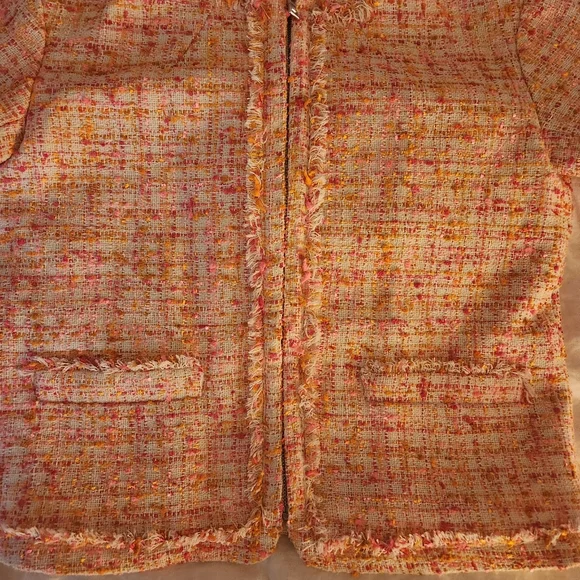 Ann Taylor confetti jacket orange/pink/beige size 0 BNWT - Picture 10 of 12